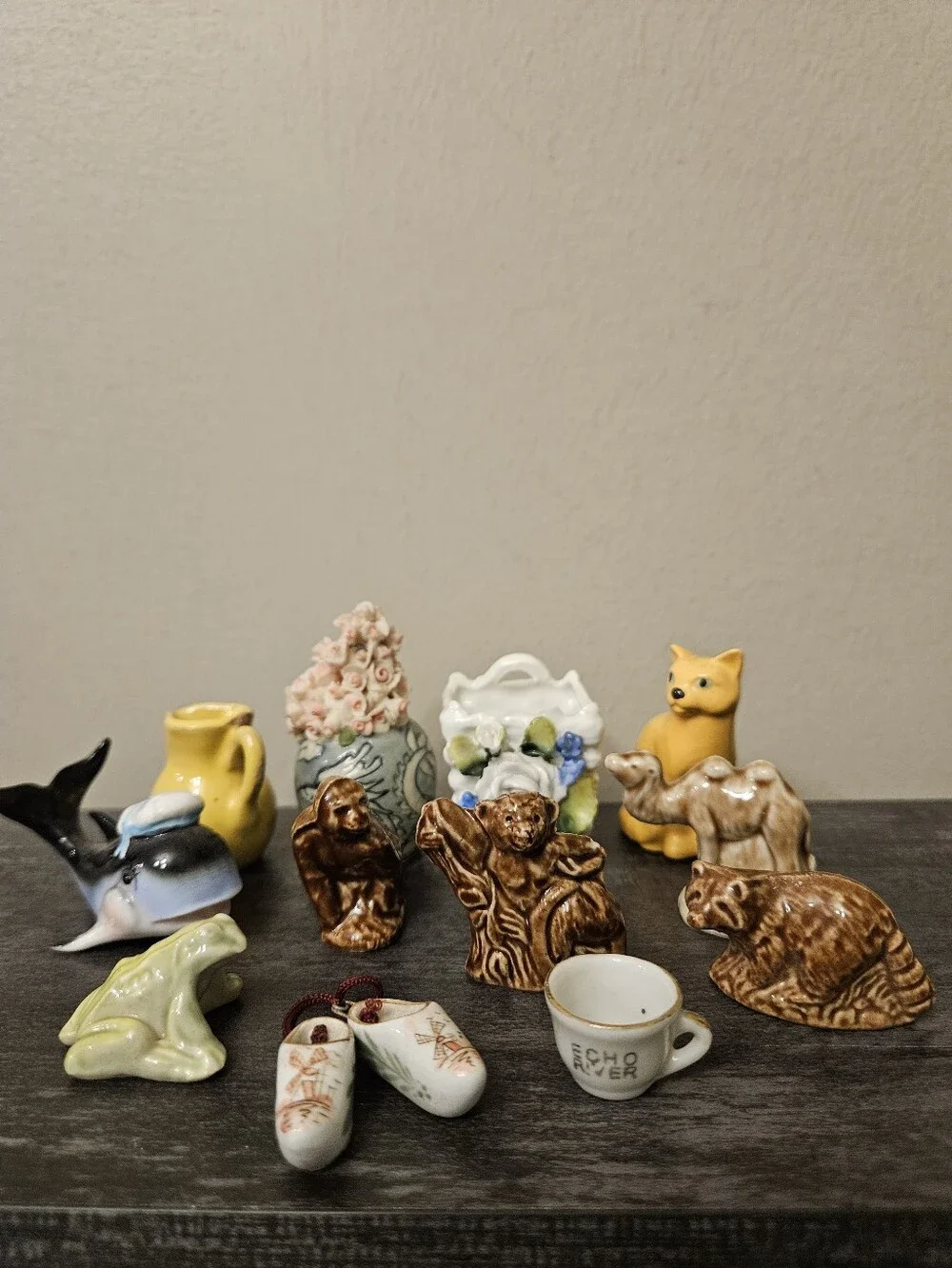 Vintage Miniature Ceramic & Porcelain Figurine Collection - 12 Piece Lot